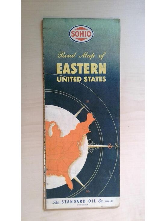 Vintage SOHIO Road Map of Eastern United States Standard Oil Ohio 7th Edition